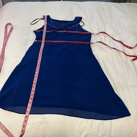 Le Bos Sz 12P Dress & Jacket Set Royal Blue Diamond Accent Scoop Neck Sleeveless - Picture 12 of 13